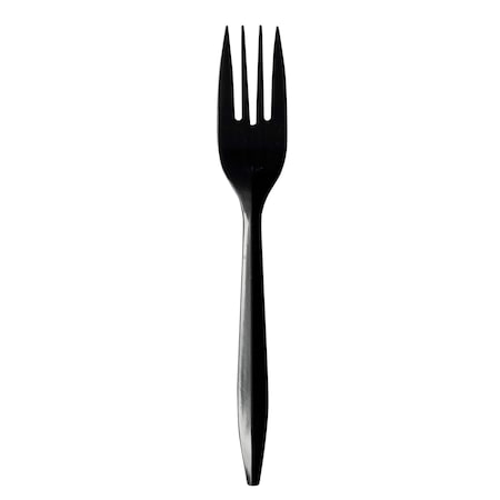 Boardwalk Mediumweight Polypropylene Cutlery, Fork, Black, 1000PK BWKFORKBLPP